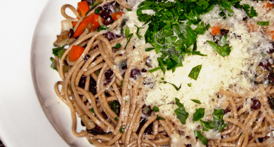 Buckwheat Linguine With French Lentils, Carrots, And Chard